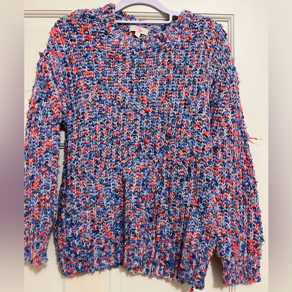 Pink and Blue Knitted Sweater